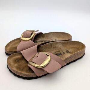 Birkenstock Madrid Big Buckle Nubuck Leather Sandals Women's Old Rose US5 EU36